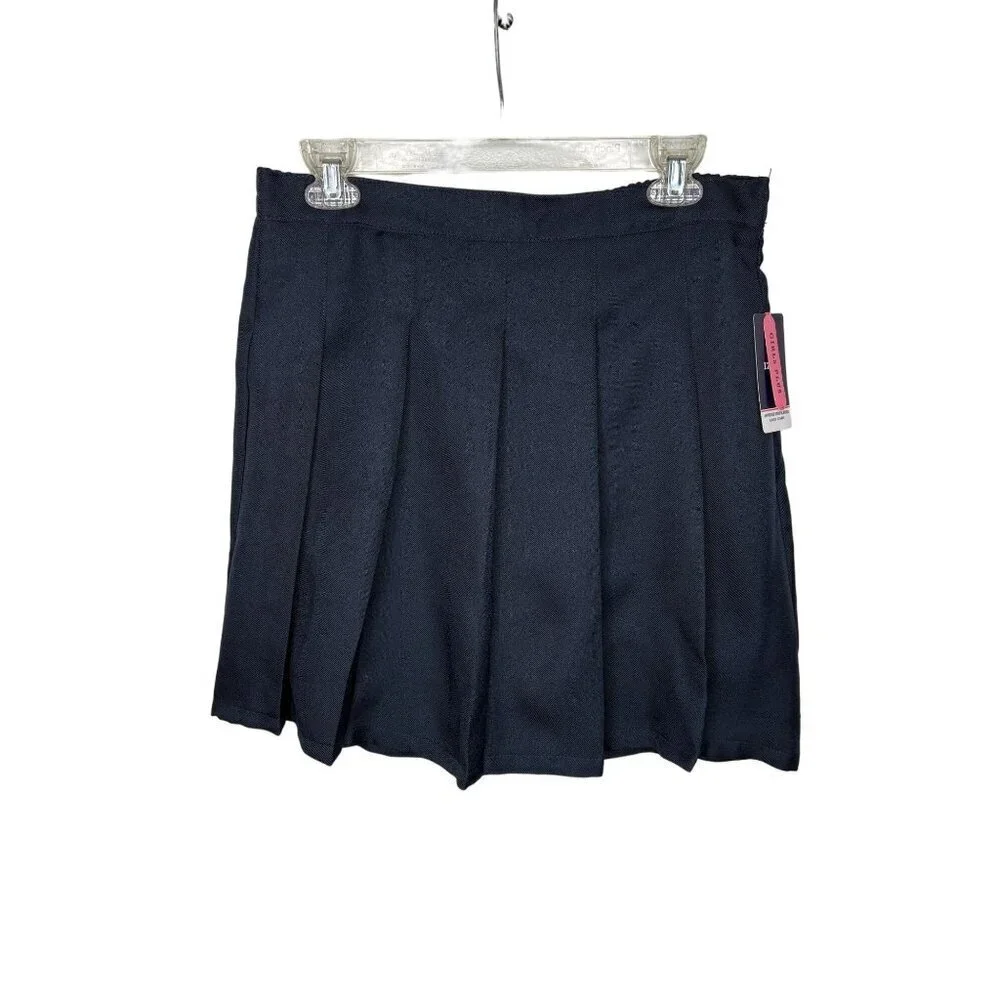Girls Navy Pleated Skirt With Shorts 20.5 Plus By French Toast